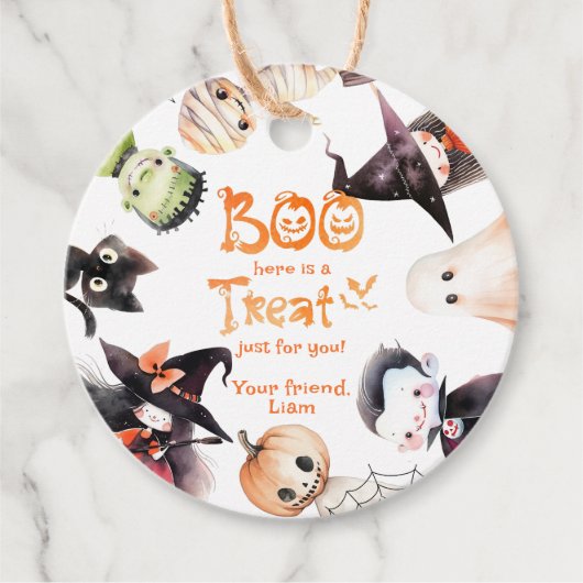 Boo hier ist eine Leckerei für euch Halloween dank Geschenkanhänger (Vorderseite)