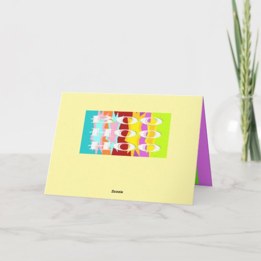 Boo Hoo Design Flash Farben weißer Text Karte (Rückseite)