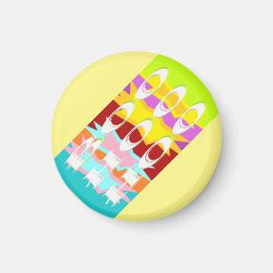 Boo Hoo Design Flash Farben weißer Text Magnet