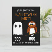 Boo Hoo Halloween-Party Einladung (Stehend Vorderseite)