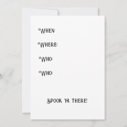 Boo Hoo Halloween-Party Einladung (Rückseite)