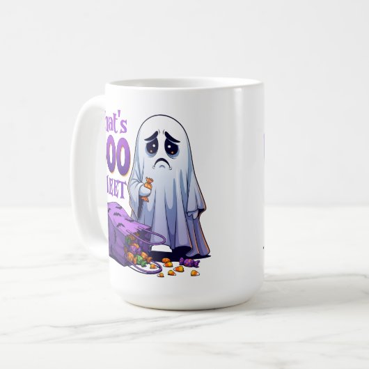 Boo-Hoo-Lloween das ist Boo Sheet Kaffeetasse (Vorderseite Links)