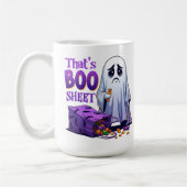 Boo-Hoo-Lloween das ist Boo Sheet Kaffeetasse (Links)