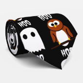 Boo Hoo Owl und Ghost Krawatte (Gerollt)