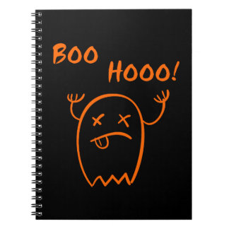 Boo Hooo Halloween-Geist Dunkles Monochrom Notizblock