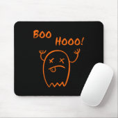 Boo Hooo Halloween Ghost Dark Monotone Mousepad (Mit Mouse)