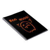 Boo Hooo Halloween Ghost Dark Monotone Notizblock (Rechte Seite)