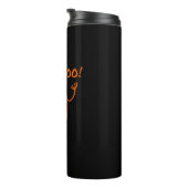 Boo Hooo Halloween Ghost Dark Monotone Thermosbecher (Nach rechts gedreht)
