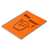 Boo Hooo Halloween Ghost Light Monotone Notizblock (Linke Seite)