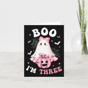 Boo I m 3. Geburtstag Girl Pink Bow Pumpkin G Karte