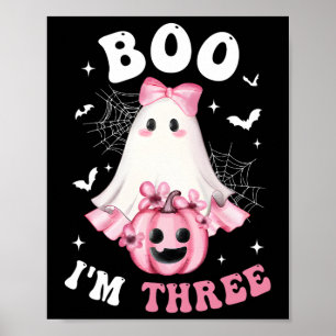 Boo I m 3. Geburtstag Girl Pink Bow Pumpkin G Poster