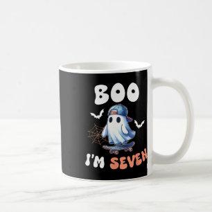 Boo I m Seven Ghost Skateboard 7. Geburtstagsschwe Kaffeetasse