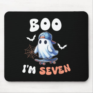 Boo I m Seven Ghost Skateboard 7. Geburtstagsschwe Mousepad