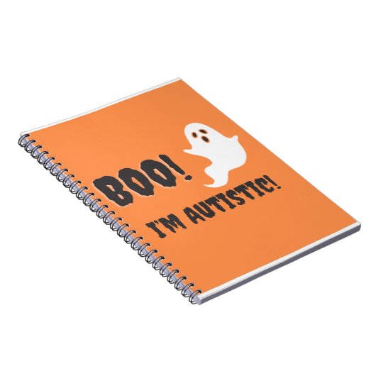 Boo! Ich bin Autistin! Geist-T - Shirt. Notizblock (Rechte Seite)