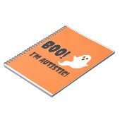 Boo! Ich bin Autistin! Geist-T - Shirt. Notizblock (Linke Seite)