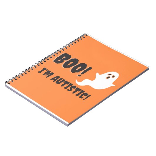 Boo! Ich bin Autistin! Geist-T - Shirt. Notizblock (Linke Seite)