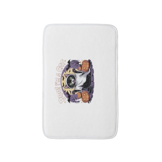 Boo, ich bin ein katzenüberzogener T - Shirt Badematte (Vorderseite Vertikal)