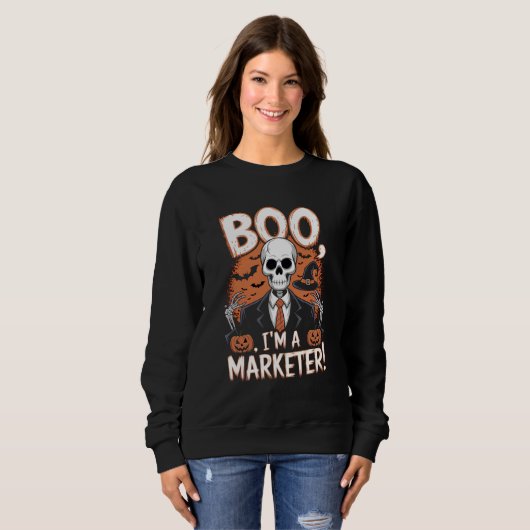 Boo, ich bin ein Vermarkter Halloween Funny Sweatshirt (Vorne ganz)