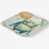 Boo, ich wende zwei! Monster Boy Birthday Party Pappteller (Gewinkelt)