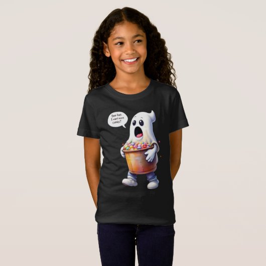 Boo! Ich wollte noch mehr Süßigkeiten! Geist mit E T-Shirt (Vorne ganz)
