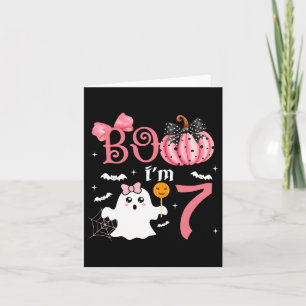 Boo I'm Seven Ghost 7. 7. Geburtstag Halloween Karte