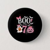 Boo I'm Seven Ghost Seventh 7th Birthday Halloween Button (Vorderseite)