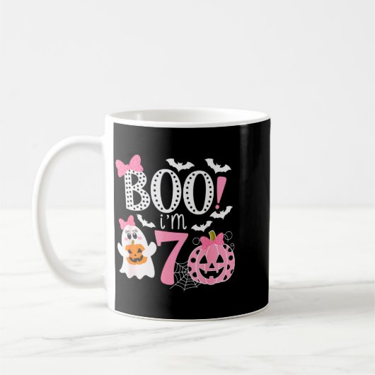 Boo I'm Seven Ghost Seventh 7th Birthday Halloween Kaffeetasse (Links)
