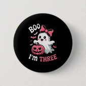 Boo Im Three Niedlich Ghost Halloween 3. Geburtsta Button (Vorderseite)