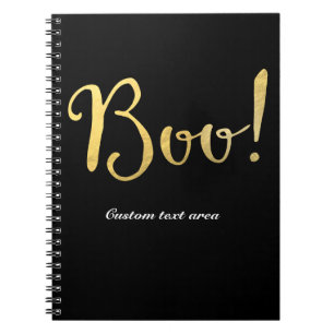 Boo! Imitate Gold Foil Look Halloween Notizblock
