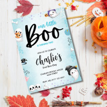Boo ist 2! Blue Halloween Ghost Boy Einladung