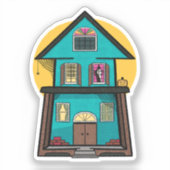 Boo ist da? Spuk Haus Aufkleber (Vorderseite)