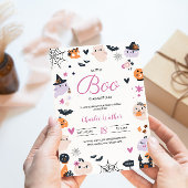 Boo ist fast gerade wegen Halloween Themed Baby Du Einladung