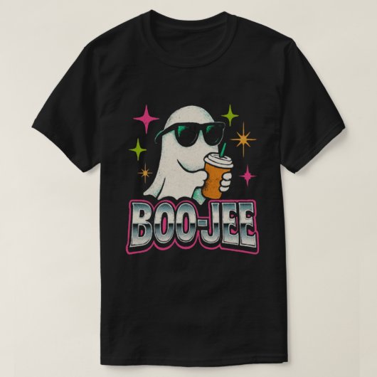 Boo-jee Bootleg Retro Ghost Halloween Design T-Shirt (Design vorne)