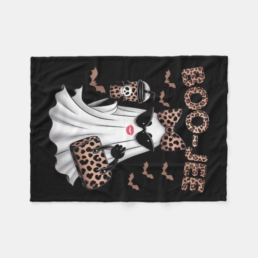 Boo Jee Boujee Ghost Halloween Fun Oktober Vibes Fleecedecke (Vorderseite (Horizontal))