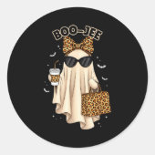 Boo Jee Boujee Ghost Halloween October Vibes Soky Runder Aufkleber (Vorderseite)