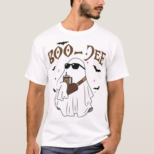 Boo JEE Boujee Pink Ghost Halloween October Vibes T-Shirt (Vorderseite)
