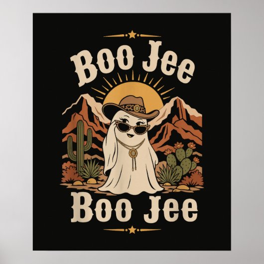 Boo JEE Cowboy Geist Halloween Poster (Vorne)