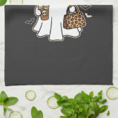 Boo Jee Cute Geist Halloween Leopard Design_1 Geschirrtuch (Gefaltet)