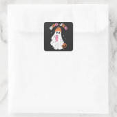 BOO JEE Funny Halloween Ghost Coffee Pumpkin Quadratischer Aufkleber (Tasche)