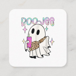 Boo Jee Funny Halloween Ghost Quadratische Visitenkarte
