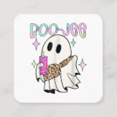 Boo Jee Funny Halloween Ghost Quadratische Visitenkarte (Rückseite)