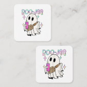 Boo Jee Funny Halloween Ghost Quadratische Visitenkarte (Vorne/Hinten)
