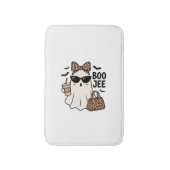 Boo Jee Geist Halloween Leopard Schleife Vektor De Badematte (Vorderseite Vertikal)