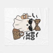 Boo Jee Geist Halloween Leopard Schleife Vektor De Fleecedecke (Vorderseite (Horizontal))