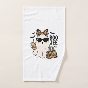 Boo Jee Geist Halloween Leopard Schleife Vektor De Handtuch