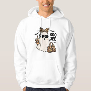 Boo Jee Geist Halloween Leopard Schleife Vektor De Hoodie