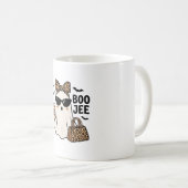 Boo Jee Geist Halloween Leopard Schleife Vektor De Kaffeetasse (VorderseiteRechts)