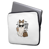 Boo Jee Geist Halloween Leopard Schleife Vektor De Laptopschutzhülle (Vorderseite Links)