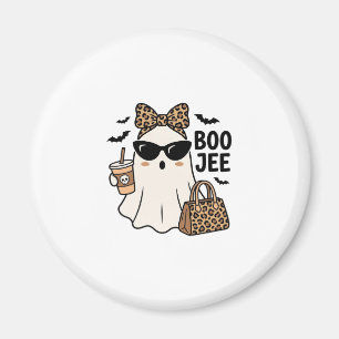 Boo Jee Geist Halloween Leopard Schleife Vektor De Magnet
