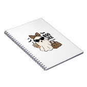 Boo Jee Geist Halloween Leopard Schleife Vektor De Notizblock (Rechte Seite)